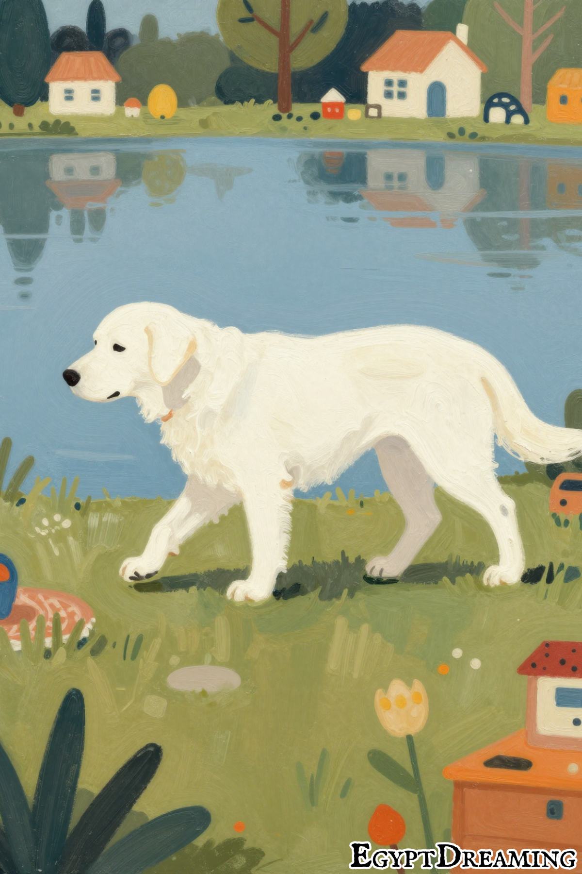 white dog appearing in dream
