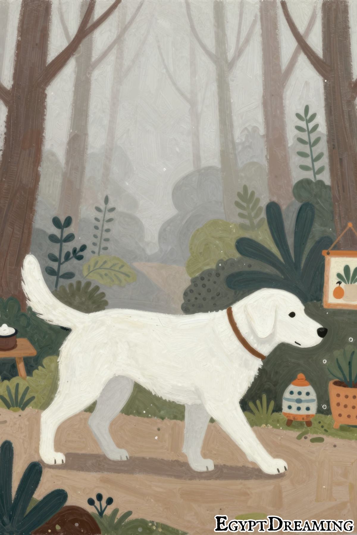 dreaming about a white dog