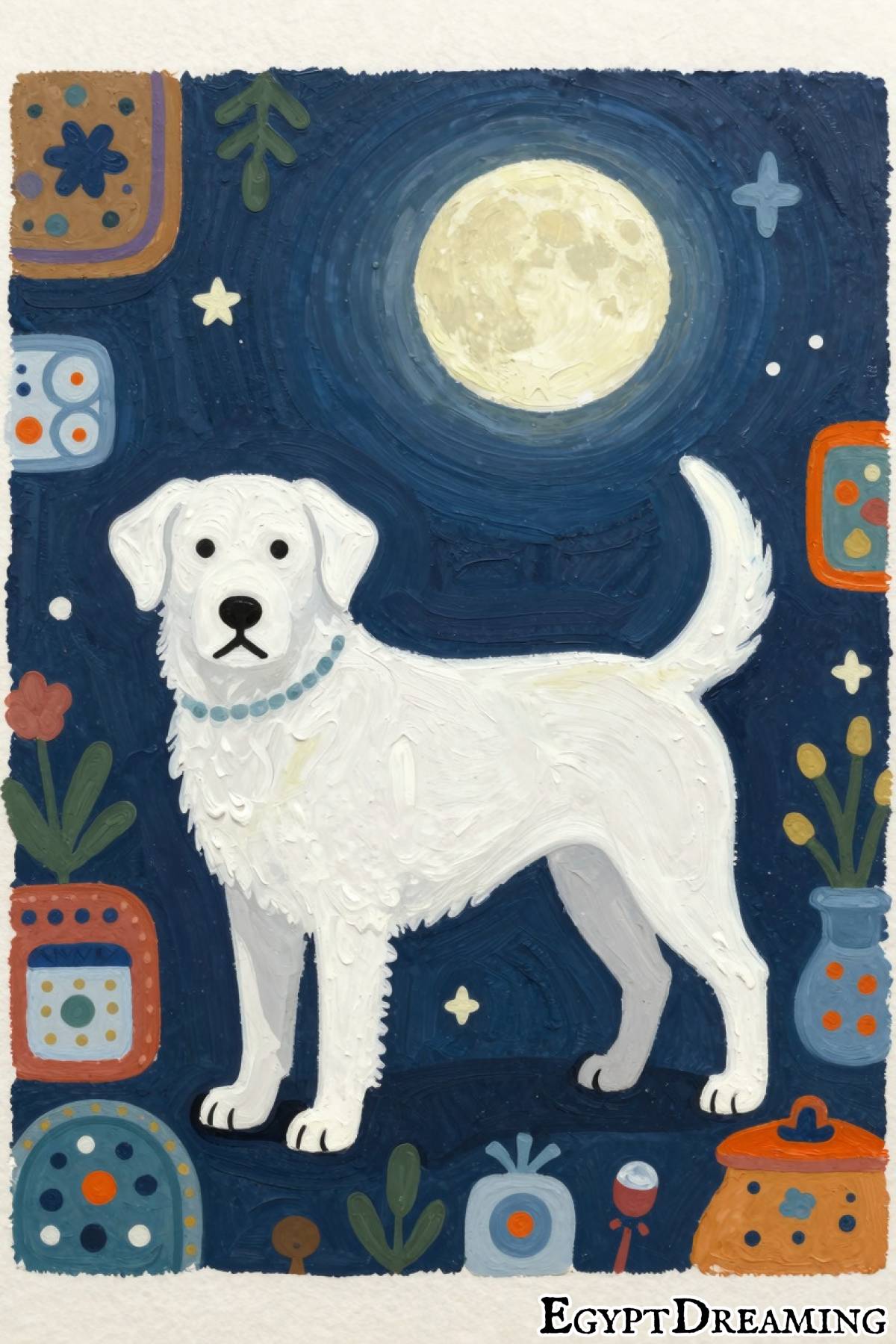 white dog in dream